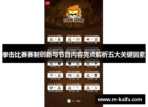 拳击比赛赛制创新与节目内容亮点解析五大关键因素