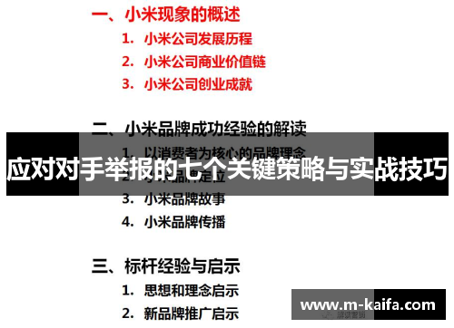 应对对手举报的七个关键策略与实战技巧